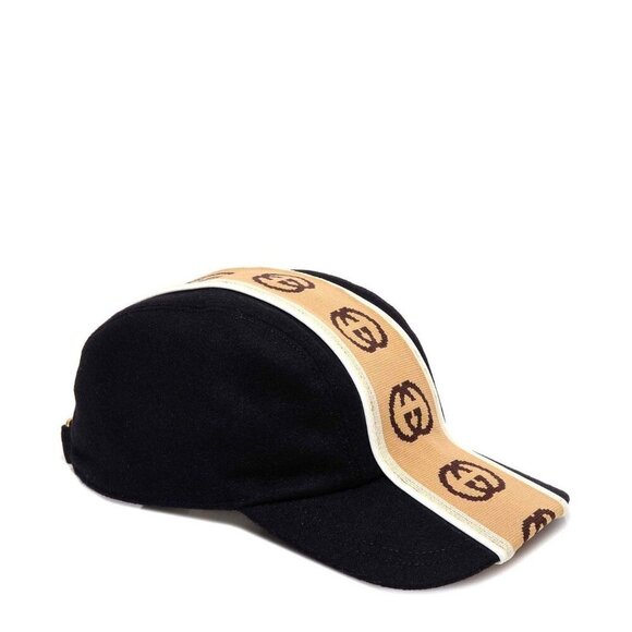 NWT Gucci interlocking G stripe hat in black size M - Picture 1 of 12